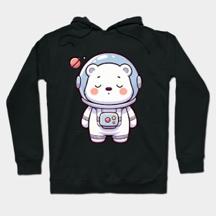 cute astronaut polar bear sleeping Hoodie